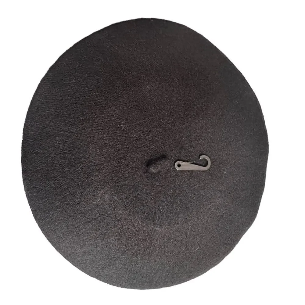 Wool blend Black French style Bohemian Beret NWT